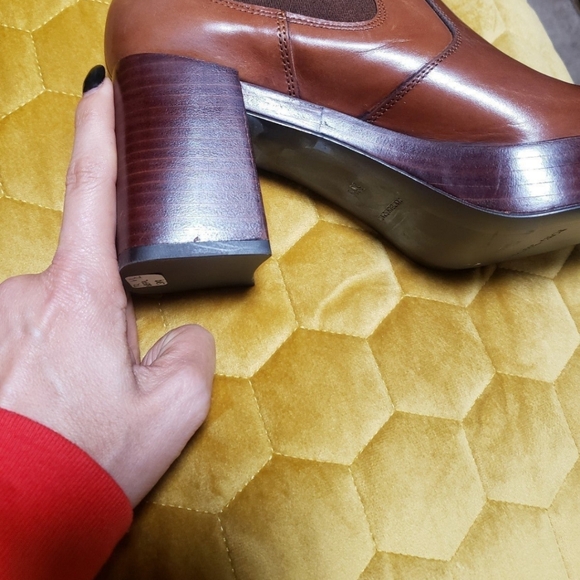 Pons Quintana Nepal Legno Brown leather platform ankle boots. Size 6. NWT - Picture 10 of 15